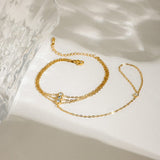 Triple Layer Gold Hand Chain Bracelet