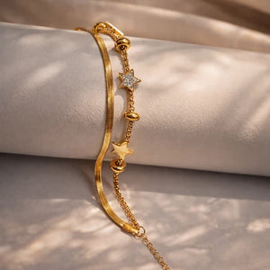 Elegant Gold Star Charm Bracelet for Women